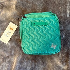 New with tags Lug quilted crossbody travel organizer bag in bright green